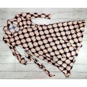 Janette Fashion Women's Long Sleeve Wrap Dress with Polka Dot